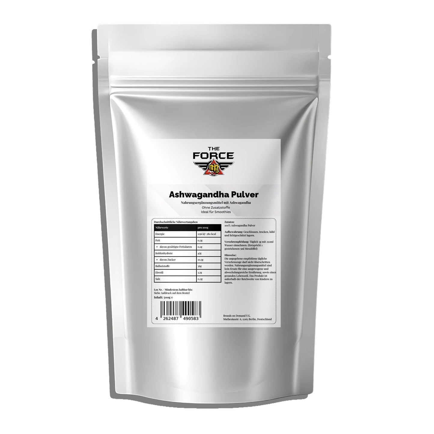 Ashwagandha Powder - 500g Doypack - THE FORCE SPORT