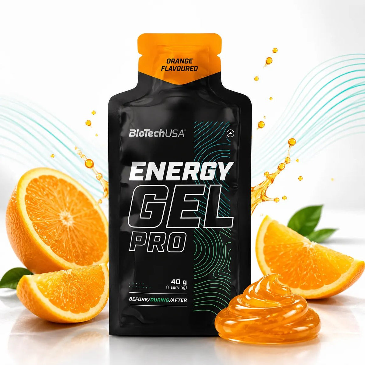 BioTechUSA Energy Gel Pro 40g – Orange, Kohlenhydrat-Gel mit MCT-Öl und Magnesiu