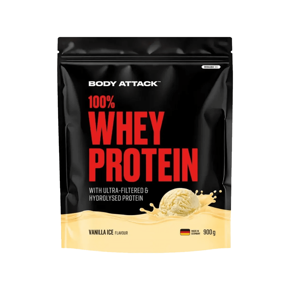 Body Attack 100% Whey Protein 900 g Molkenprotein Pulver
