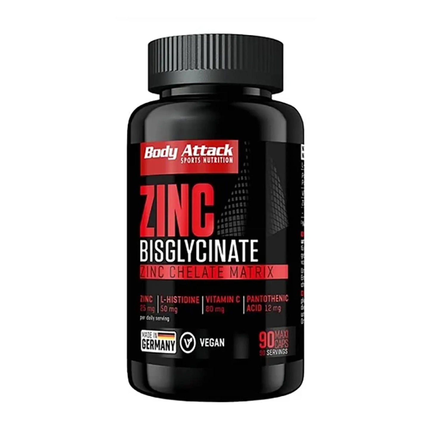 Body Attack Zinc Bisglycinate 90 capsules zinc supplement