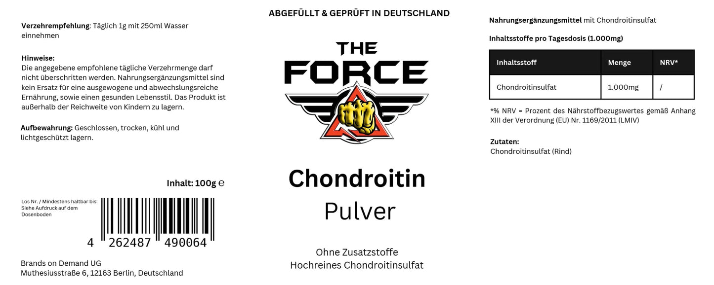 Chondroitin Powder - 100g - THE FORCE SPORT