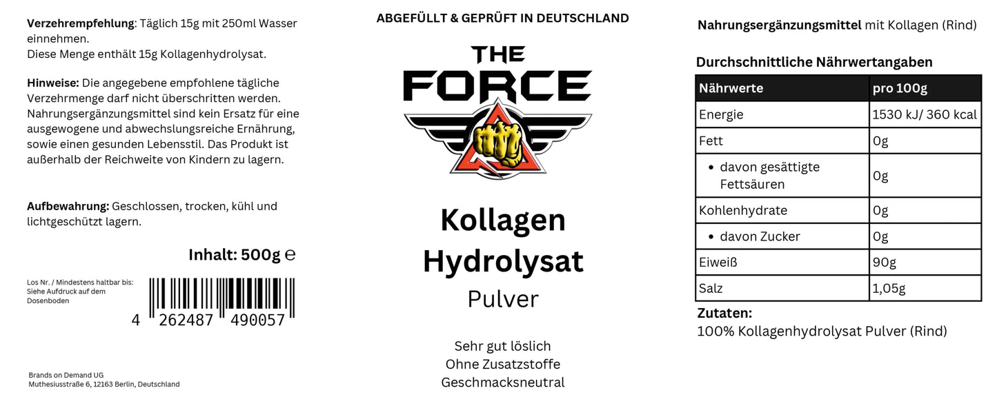 Collagen Powder - 500g - THE FORCE SPORT