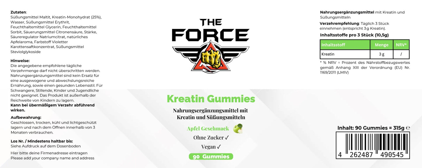 Creatine Gummies - 90 pcs. - THE FORCE SPORT