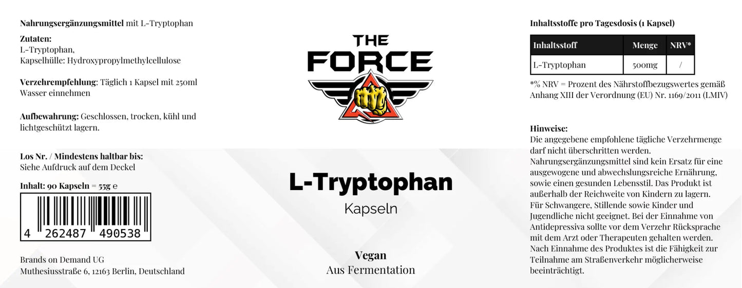 L - Tryptophan - 90 capsules - THE FORCE SPORT