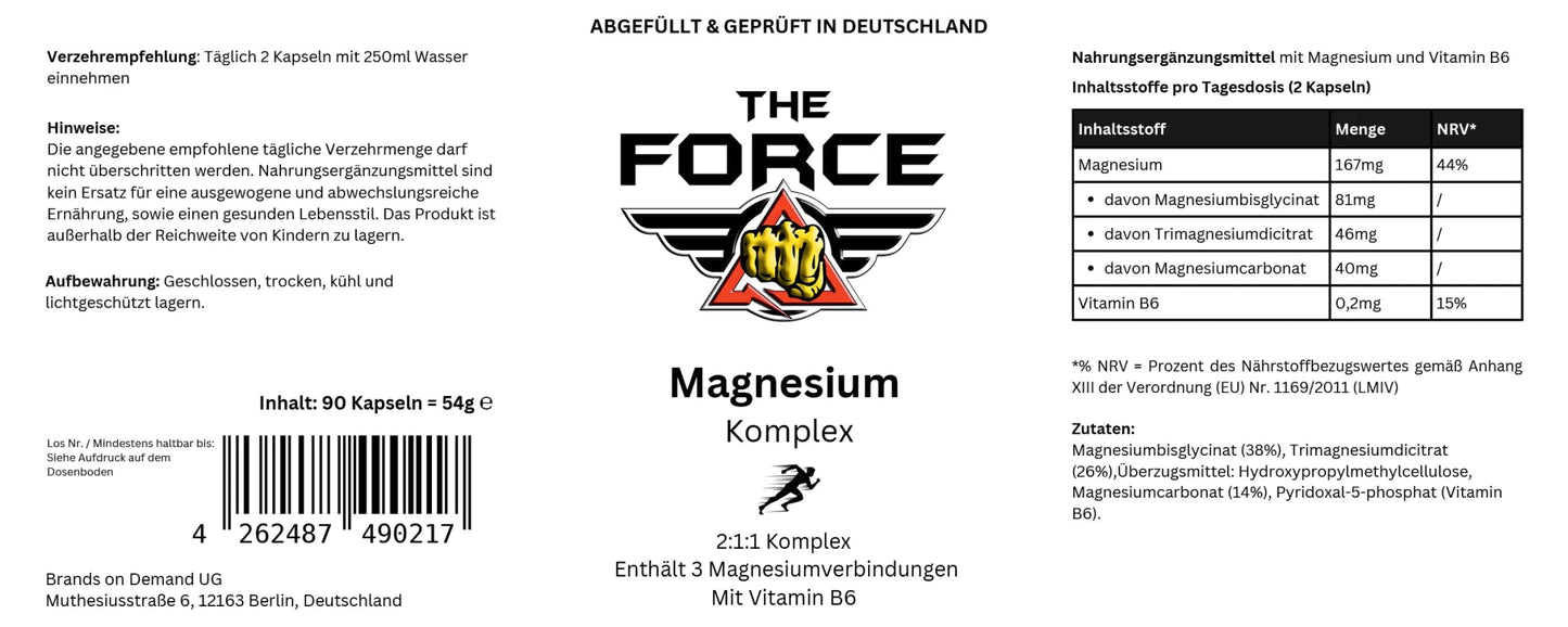 Magnesium Complex Capsules - THE FORCE SPORT