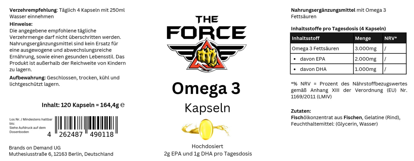Omega 3 capsules - THE FORCE SPORT