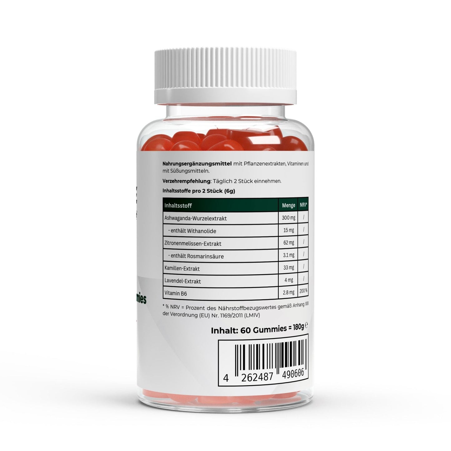Premium Ashwagandha Gummies 300 + Vitamin B6 - 60 pcs - THE FORCE SPORT