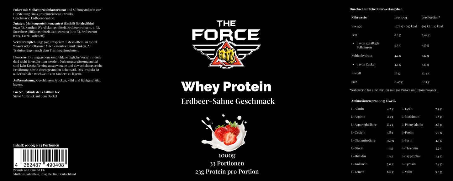 Premium Whey - Flavor: Strawberry - THE FORCE SPORT