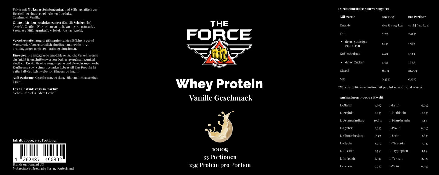 Premium Whey - Flavor: Vanilla - THE FORCE SPORT