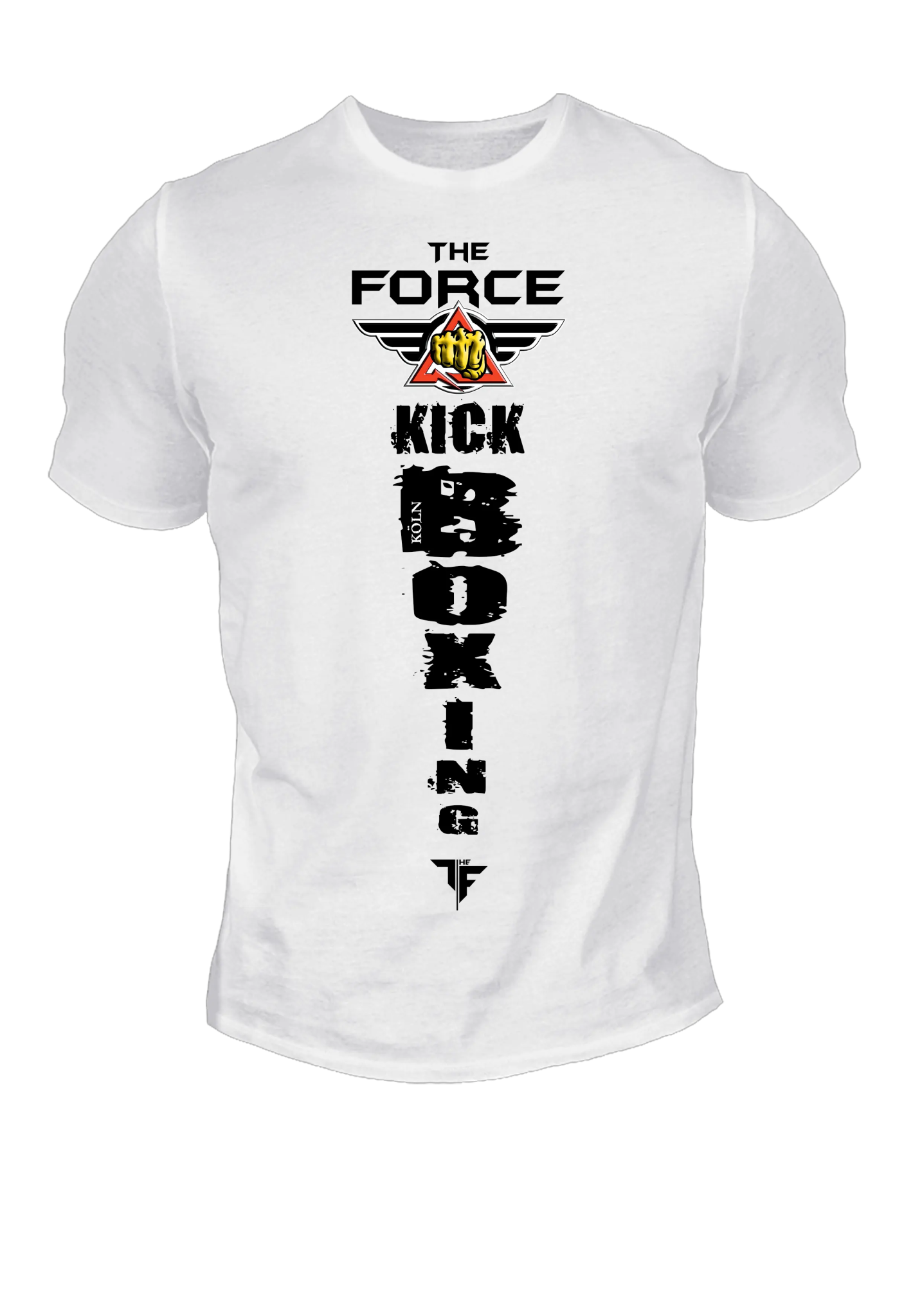 „The Force Unisex Kickboxing T-Shirt – weiß, 100% Baumwolle, ideal für Training und Freizeit“