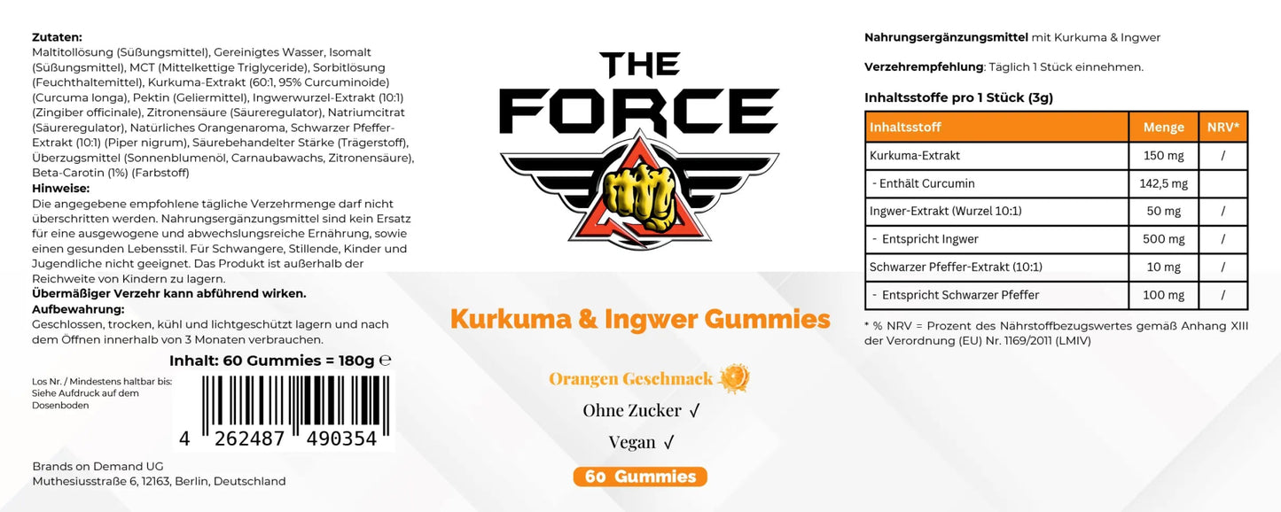 Turmeric & Ginger Gummies - THE FORCE SPORT