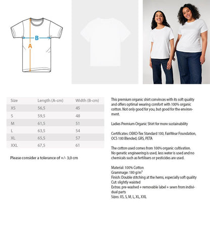 70 TKD - Ladies Premium Organic Shirt - THE FORCE SPORT