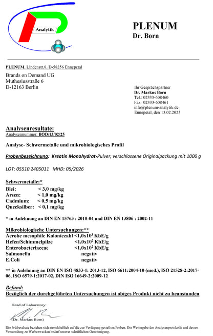 Kreatin Monohydrat Pulver - 1000g