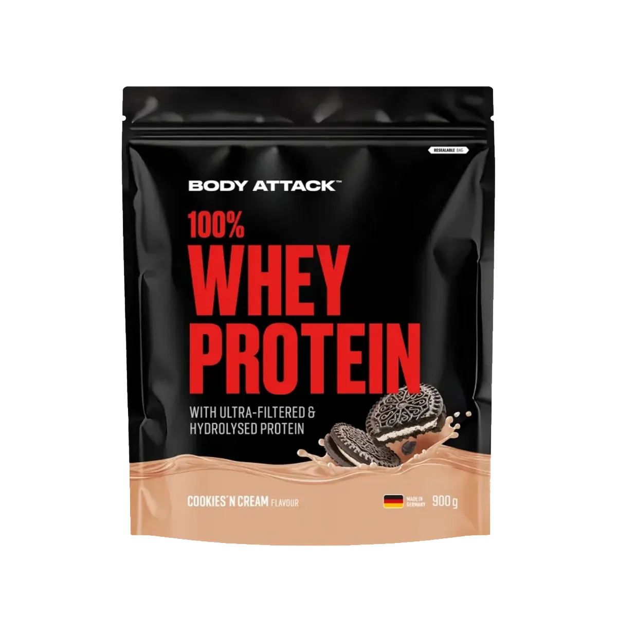 Body Attack 100% Whey Protein 900 g Molkenprotein Pulver