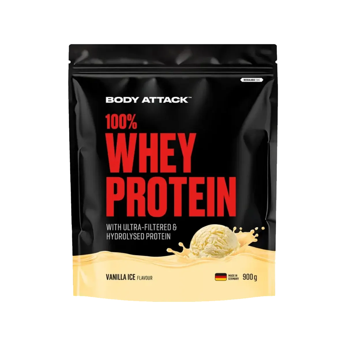 Body Attack 100% Whey Protein 900 g Molkenprotein Pulver