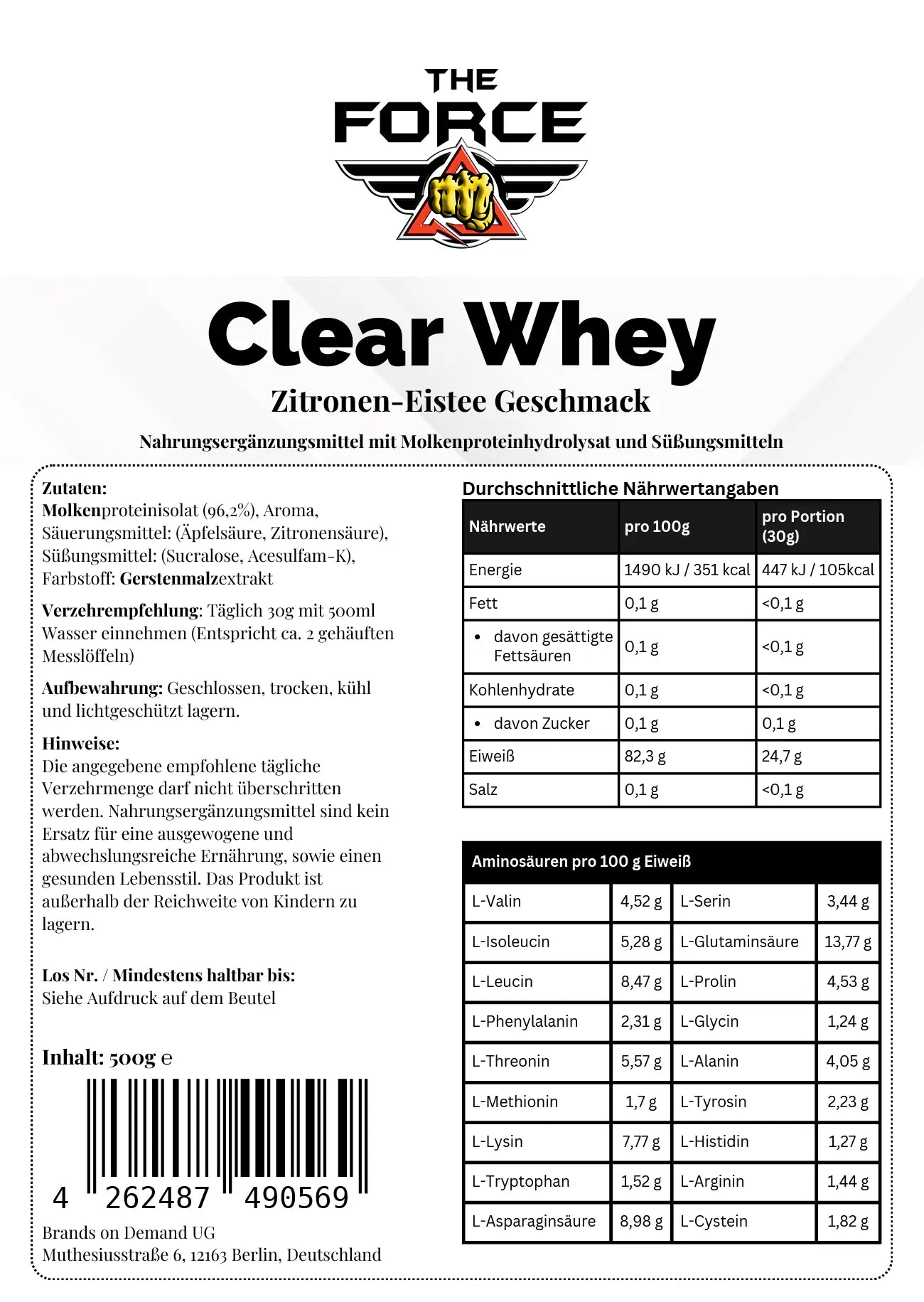 Clear Whey Protein Ice-Tea Lemon - 500g