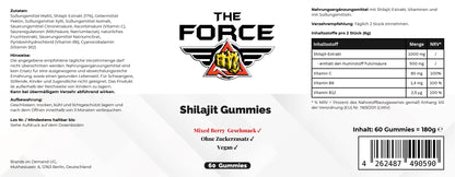 The Force Shilajit Gummies – vegane Gummies mit Shilajit Extrakt, Mixed Berry, 60 Stück