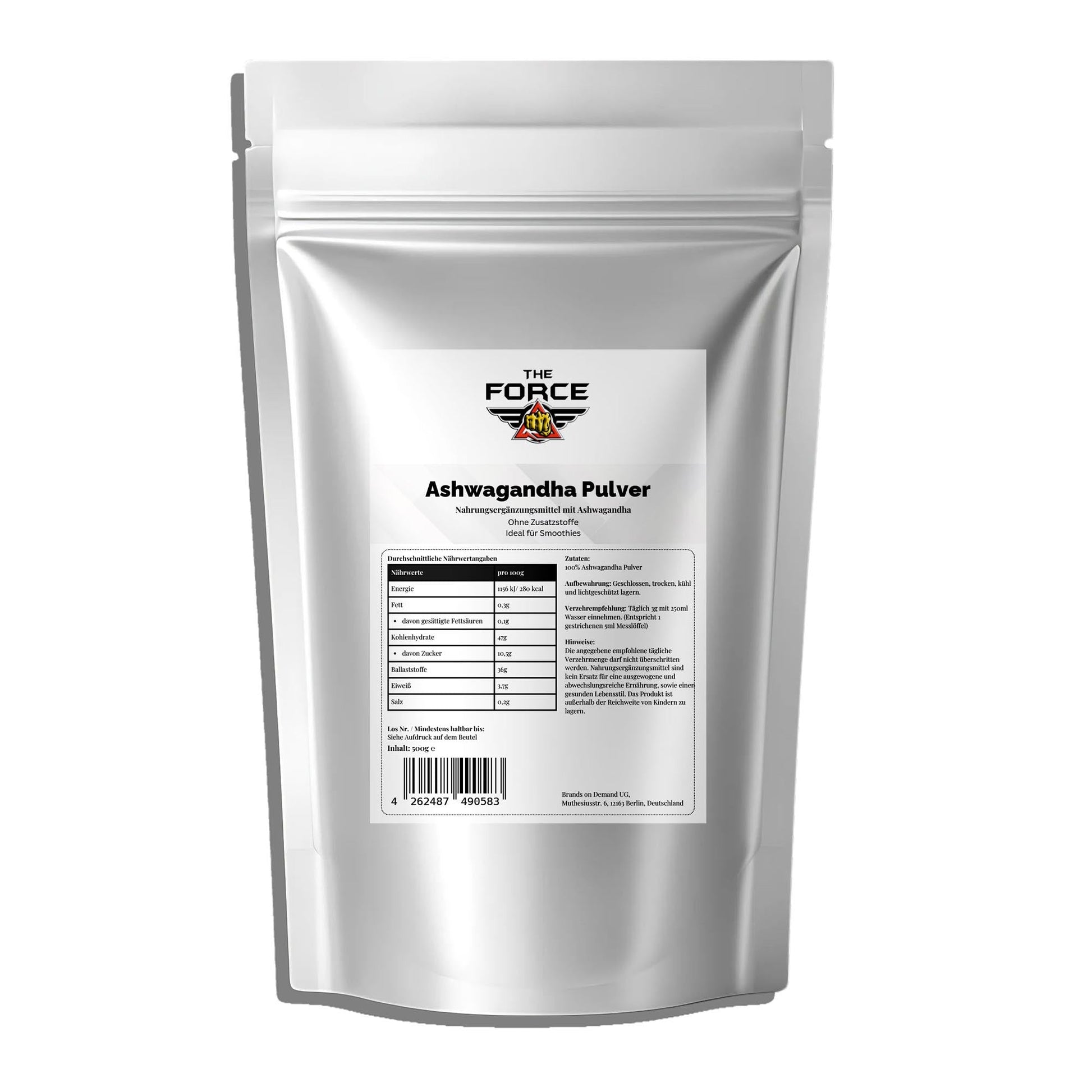 Ashwagandha Powder - 500g Doypack - THE FORCE SPORT