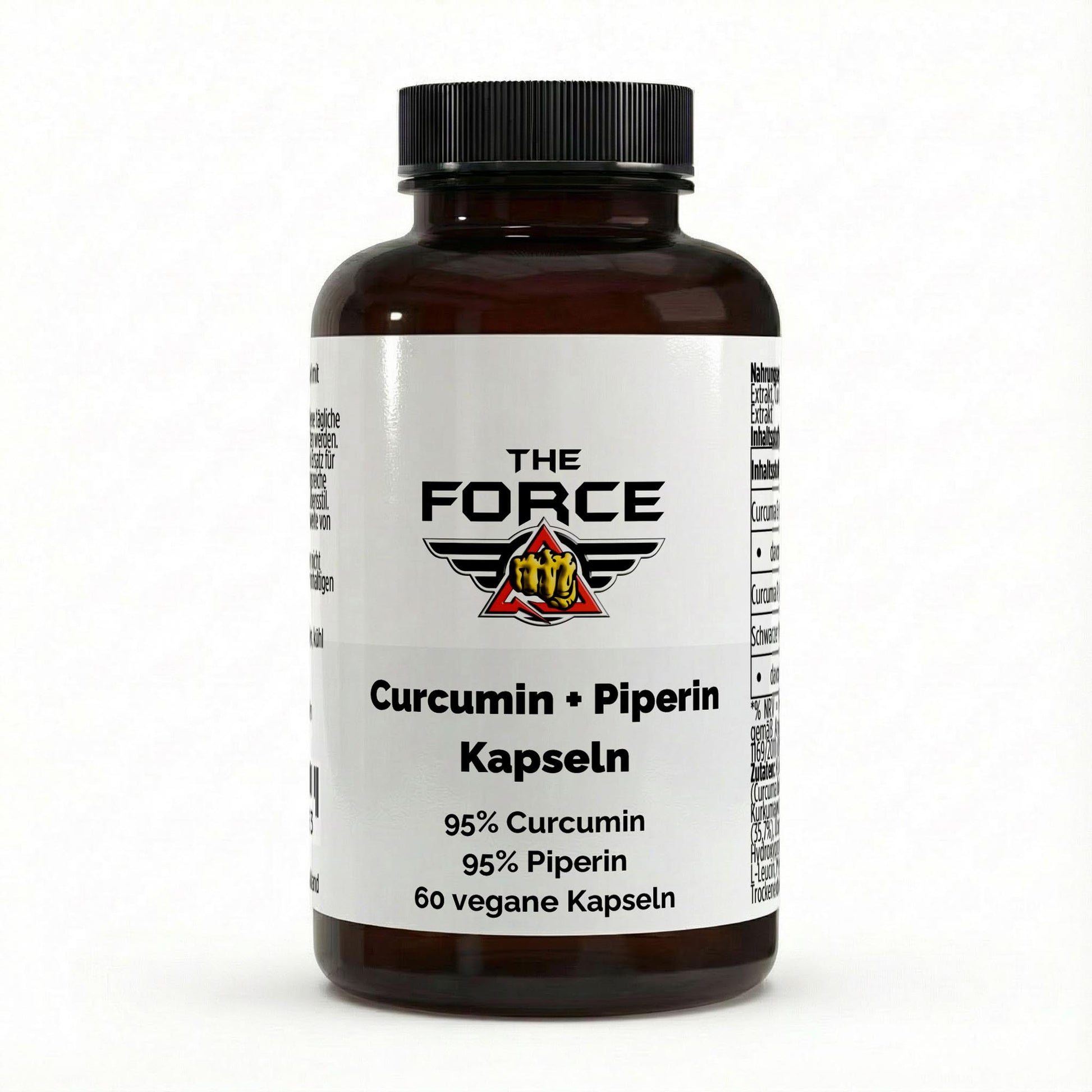 THE FORCE Kurkuma Kapseln – 95% Curcumin + Piperin, 60 vegane Kapseln, Versand aus Deutschland