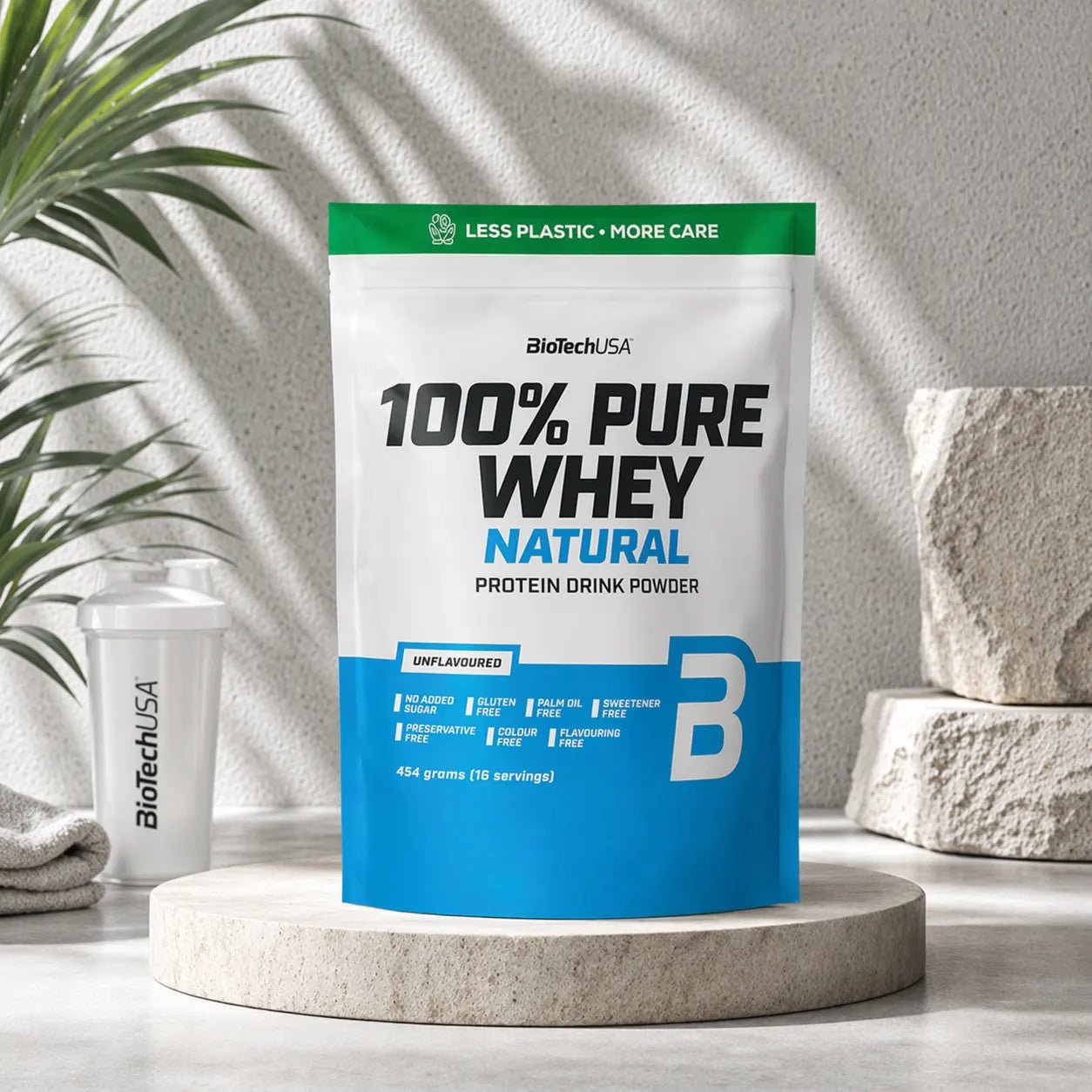 BioTechUSA 100% Pure Whey Neutral 454g – Pure Whey Protein Powder, Unflavoured