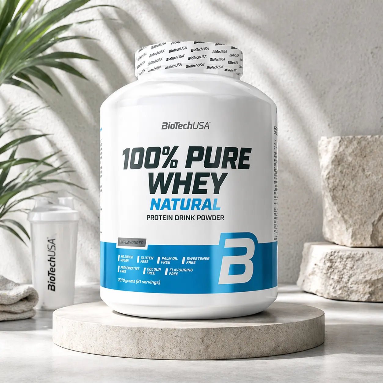 BioTechUSA 100% Pure Whey Neutral 2270g – Pure Whey Protein Powder, Unflavoured