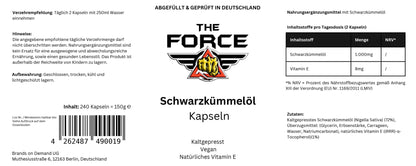 Black cumin oil capsules - THE FORCE SPORT