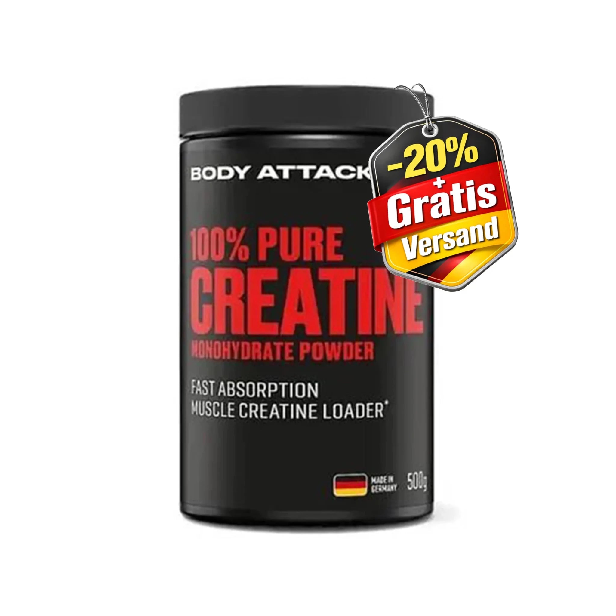 Body Attack 100% reines Kreatin-Monohydrat 500g