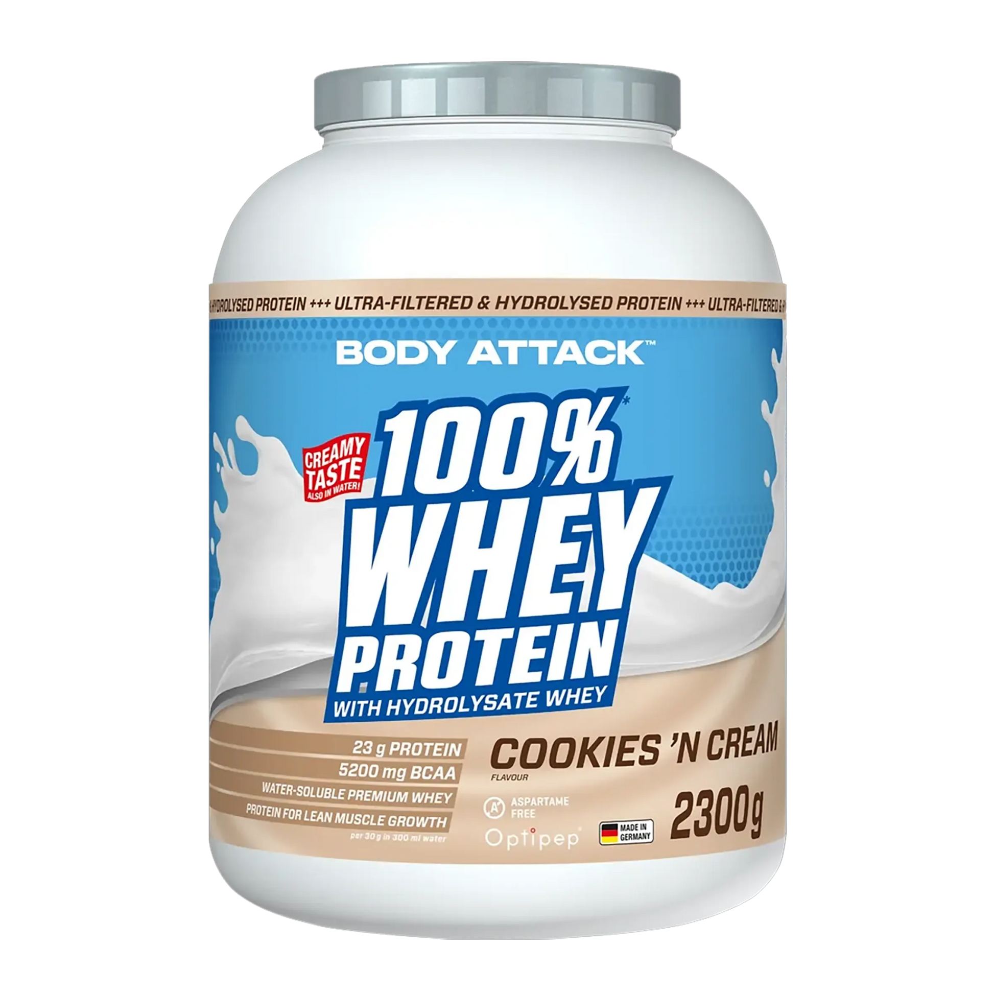 Body Attack 100% Whey Protein - 2300g – hochwertige / premium / висококачествена Body Attack 100% Whey Protein von / by / от THE FORCE SPORT | THE FORCE SPORT