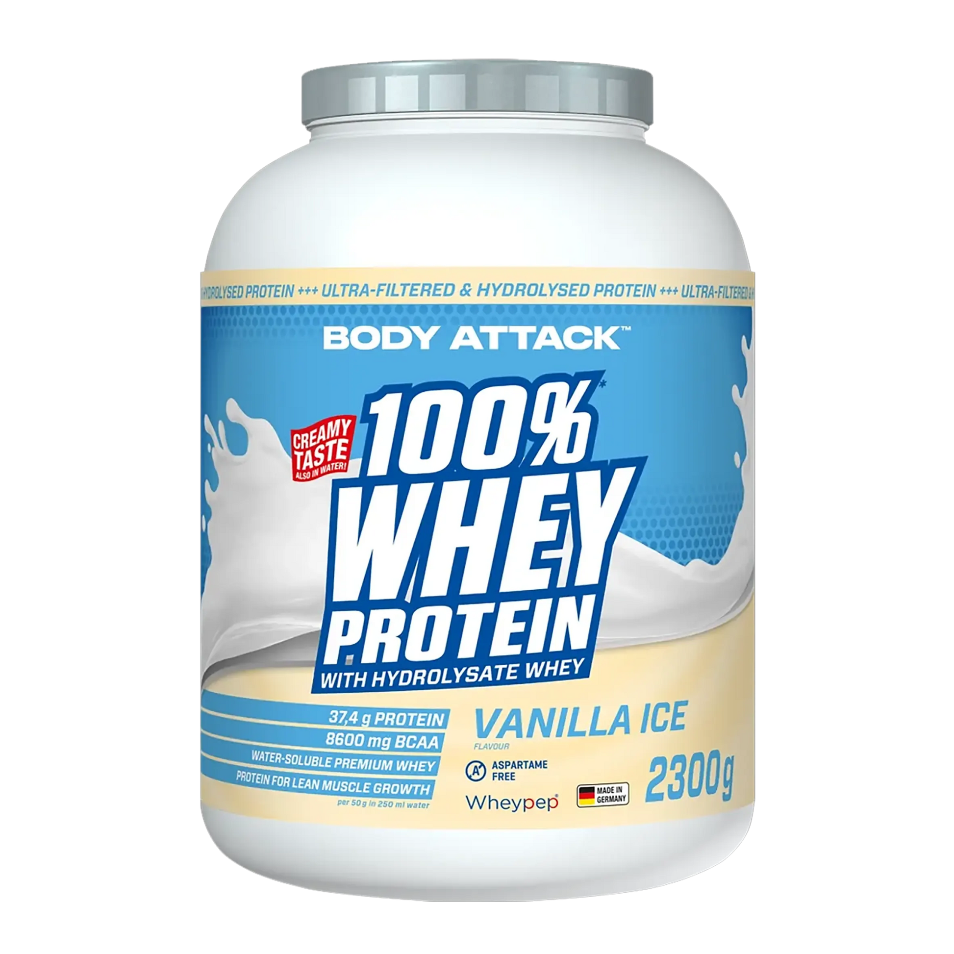 Body Attack 100% Whey Protein - 2300g – hochwertige / premium / висококачествена Body Attack 100% Whey Protein von / by / от THE FORCE SPORT | THE FORCE SPORT