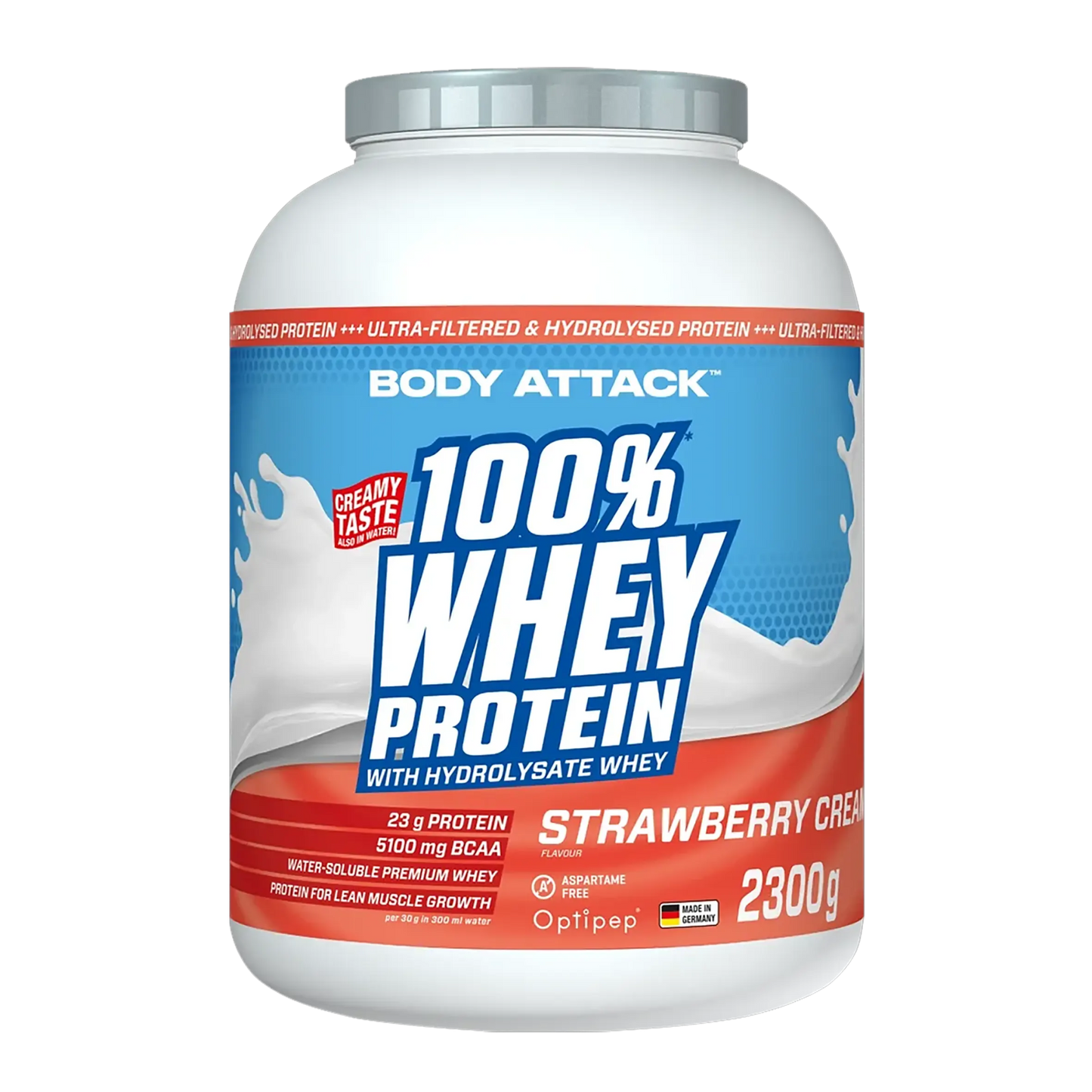Body Attack 100% Whey Protein - 2300g – hochwertige / premium / висококачествена Body Attack 100% Whey Protein von / by / от THE FORCE SPORT | THE FORCE SPORT