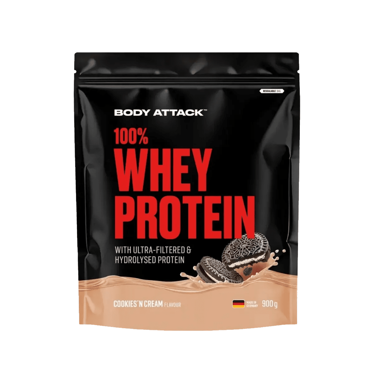 Body Attack 100% Whey Protein 900 g Molkenprotein Pulver