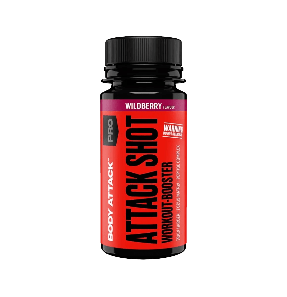 Body Attack Attack Shot 20 x 60 ml Pre-Workout Shots mit Koffein und Aminosäuren