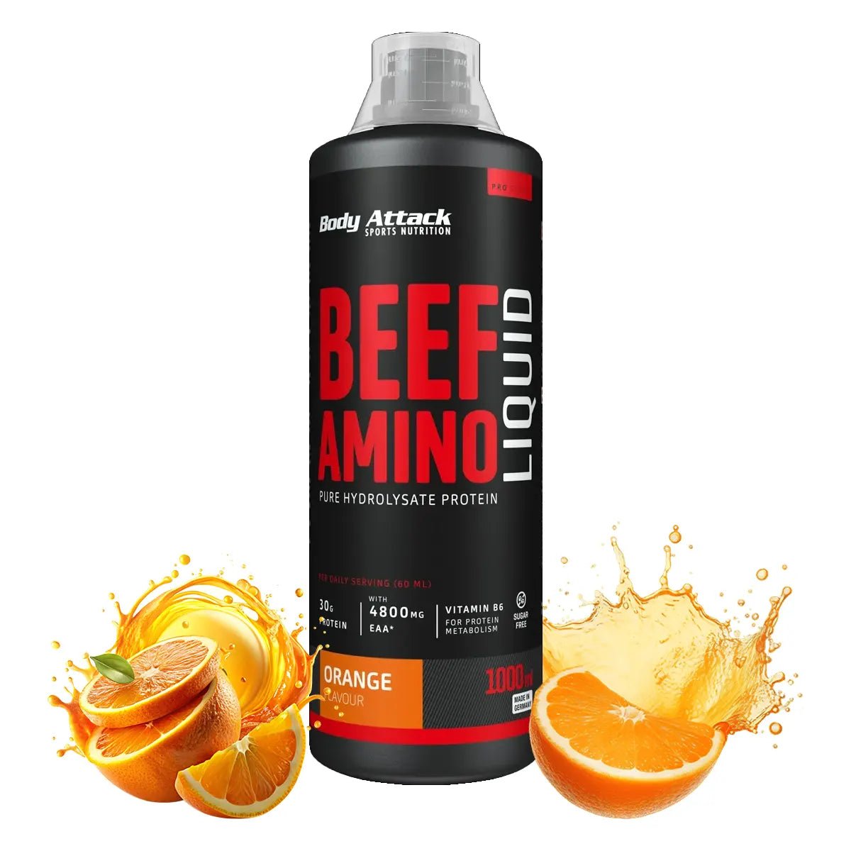 Body Attack Beef Amino Liquid Aminosäuren aus Rinderprotein Nahrungsergänzung