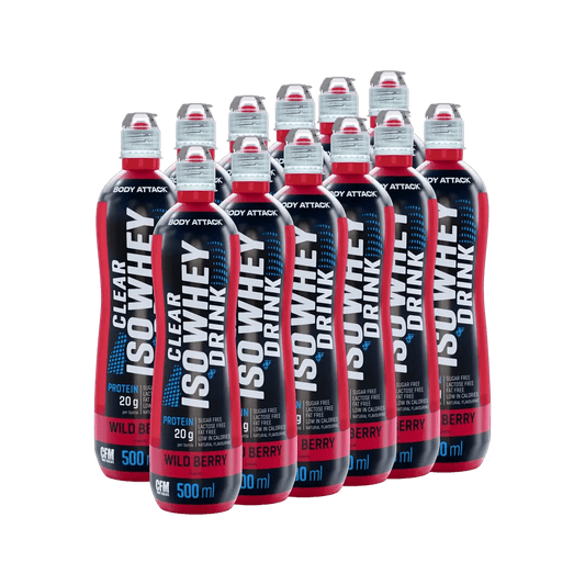 Body Attack Clear Iso Whey Drink 12x500ml - THE FORCE SPORT