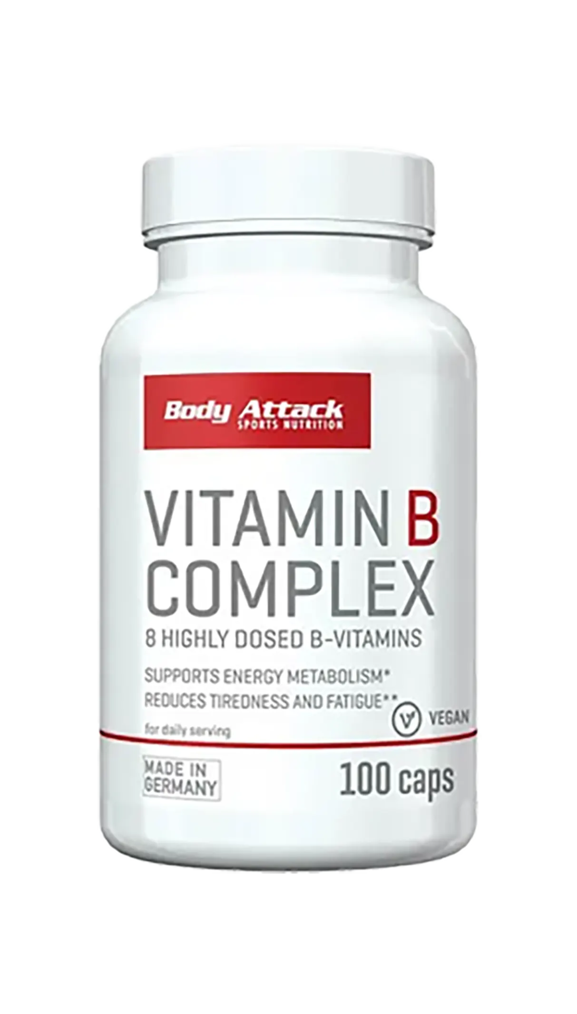 Body Attack Vitamin B-Complex – 100 Kapseln mit 8 hochdosierten B-Vitaminen