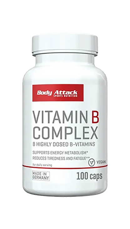 Body Attack Vitamin B-Complex – 100 Kapseln mit 8 hochdosierten B-Vitaminen