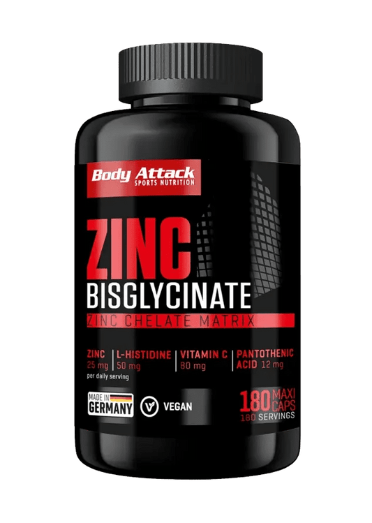 Body Attack Zink Bisglycinat 25 mg 180 vegane Kapseln