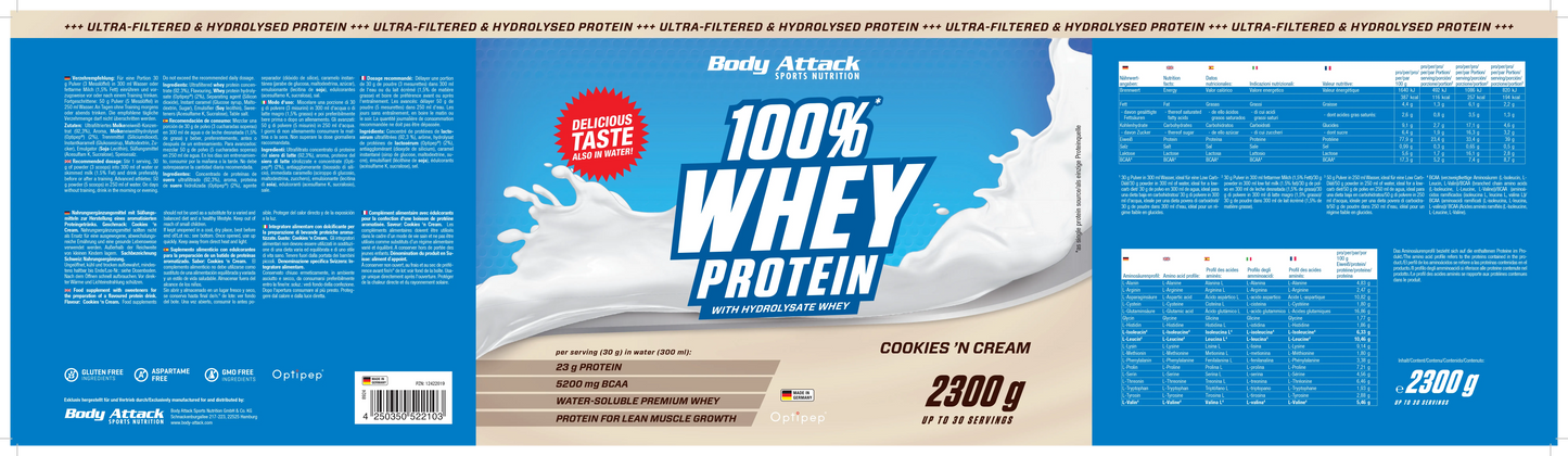 Body Attack 100% Whey Protein - 2300g