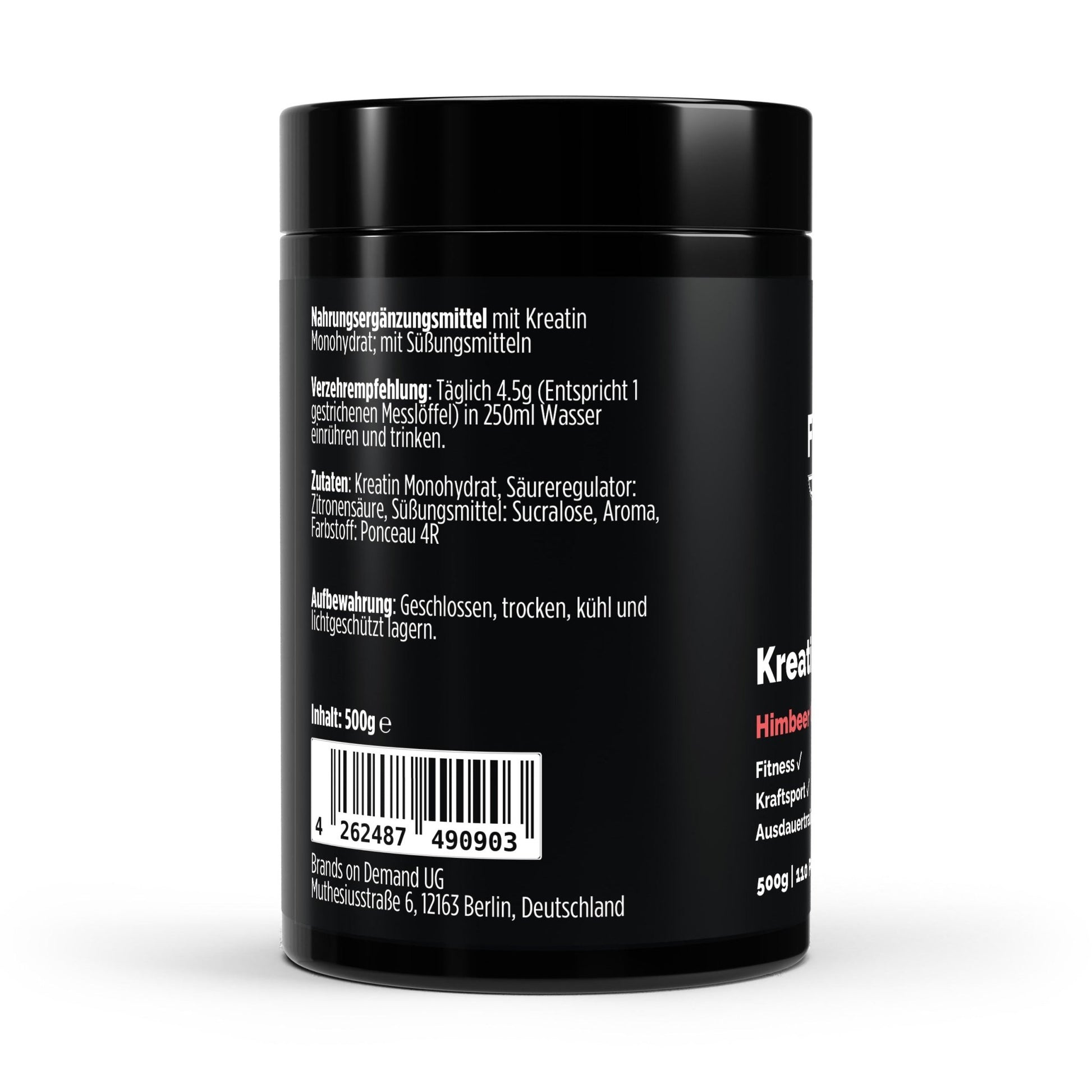 THE FORCE Creatin Monohydrat Himbeer 500g Kreatin Pulver Nahrungsergänzungsmittel