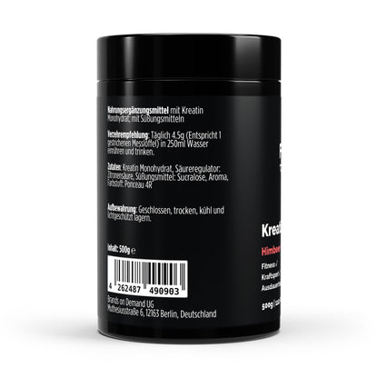 THE FORCE Creatin Monohydrat Himbeer 500g Kreatin Pulver Nahrungsergänzungsmittel