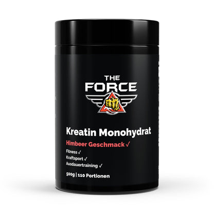 THE FORCE Creatin Monohydrat Himbeer 500g Kreatin Pulver Nahrungsergänzungsmittel