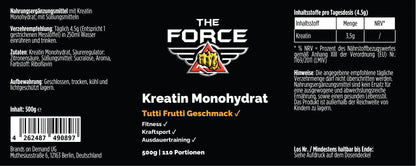 THE FORCE Creatin Monohydrat Tutti Frutti 500g Nahrungsergänzungsmittel