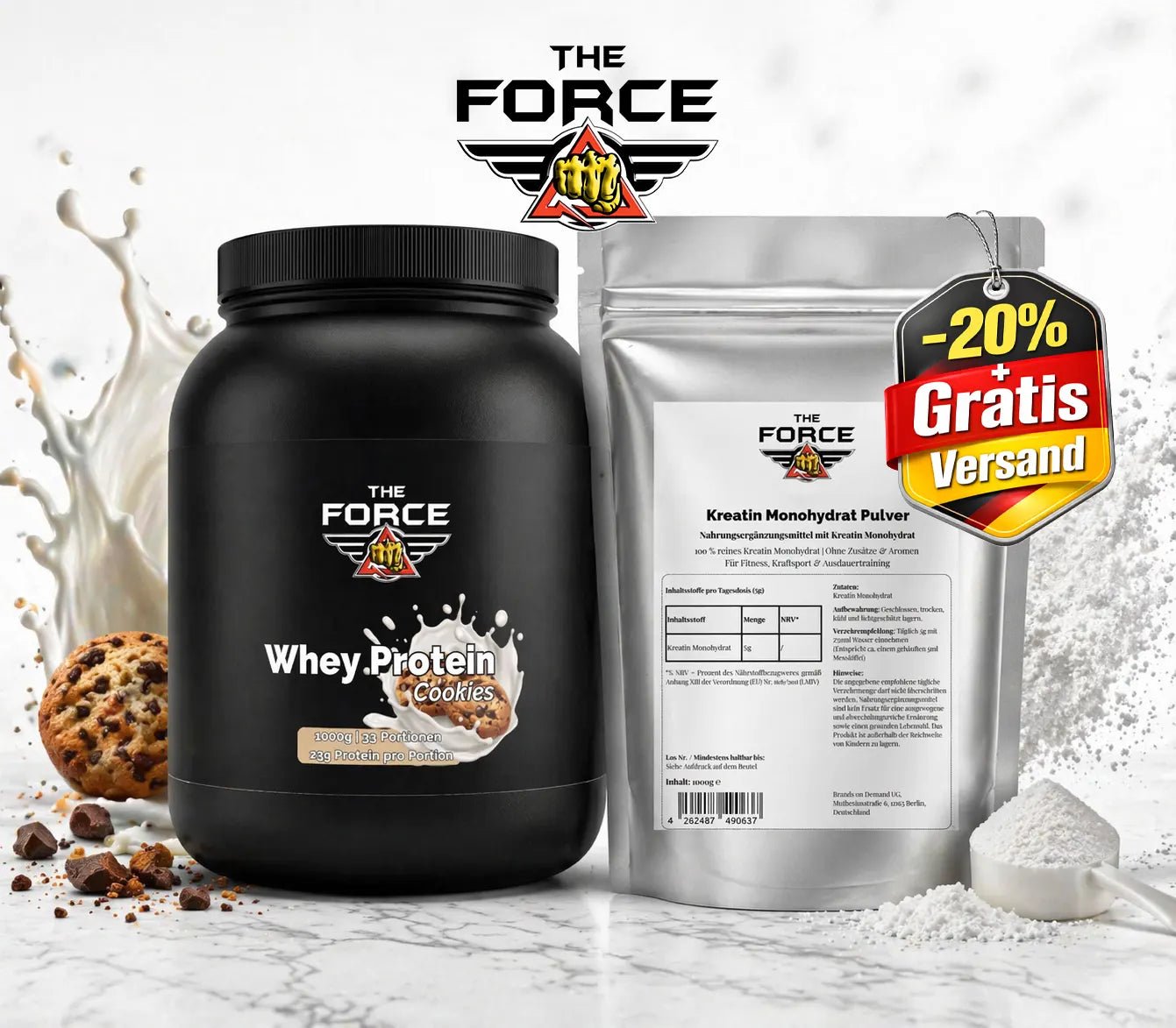 Kreatin und Whey Protein Bundle The Force Sport