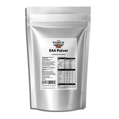 The Force EAA Pulver Brombeere 500 g – Essentielle Aminosäuren mit Vitamin B6, ohne Zucker, vegan