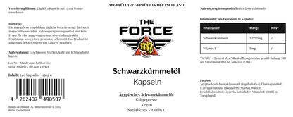 Egyptian Black Cumin Oil - 240 vegan Softgels - THE FORCE SPORT