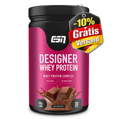 Protein Angebot Badge mit Gratis Versand und 10 Prozent Rabatt