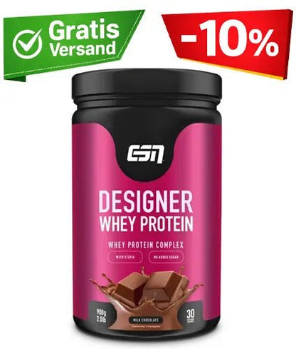 Protein Angebot Badge mit Gratis Versand und 10 Prozent Rabatt