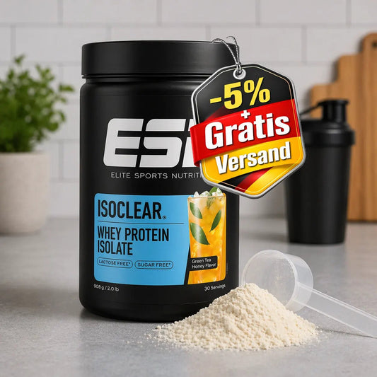ESN Isoclear Whey Protein Isolate 908g – laktosefrei & zuckerfrei, Proteinpulver mit Messlöffel  -5% Rabatt + gratis Versand