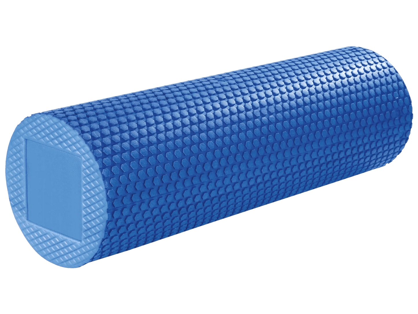 Blue foam roller on a transparent background