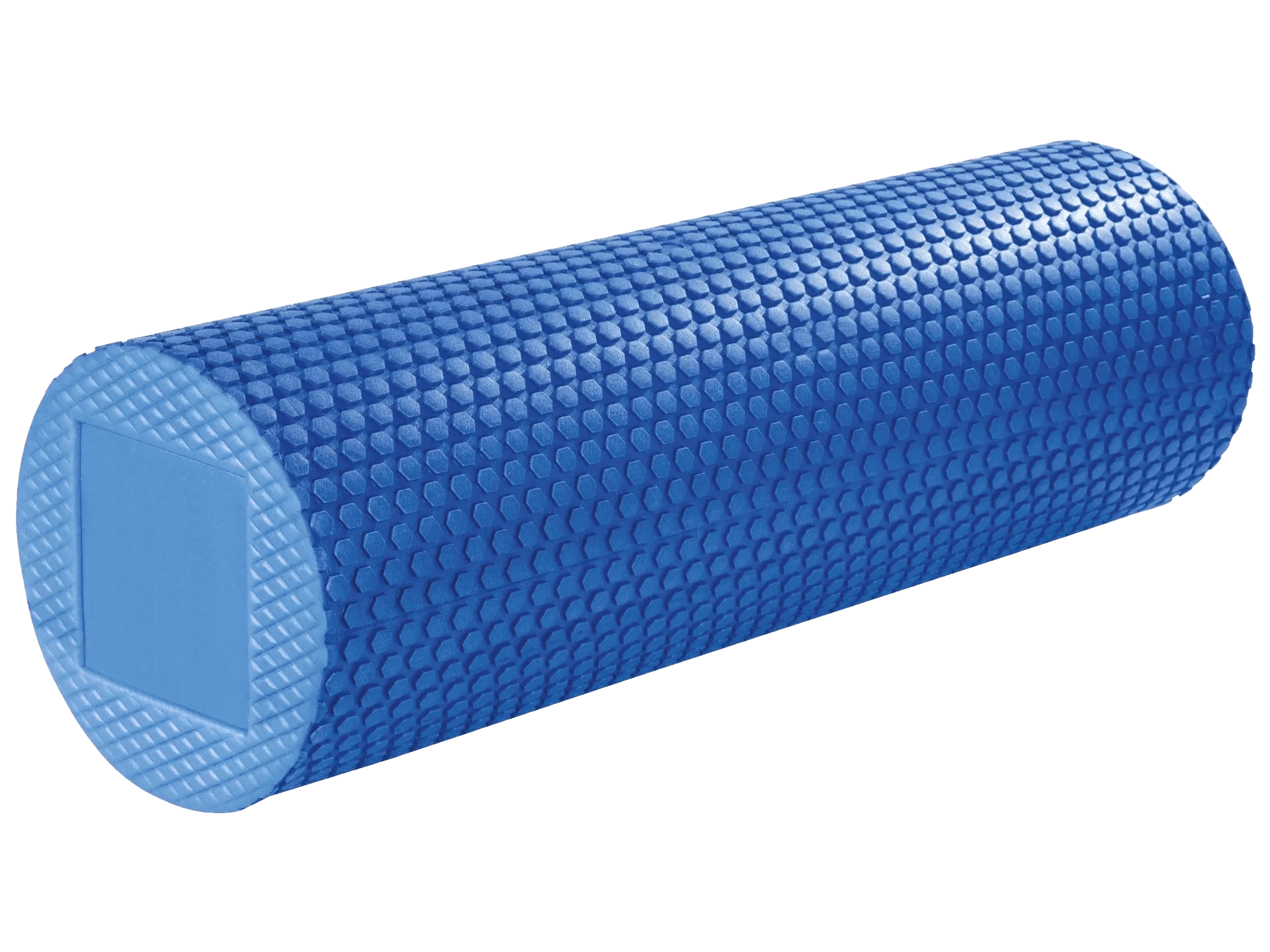 Blue foam roller on a transparent background